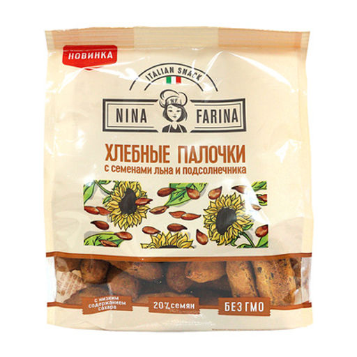 Nina Farina, хлебные палочки с семенами льна и подсолнечника, 160 г