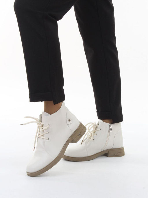 01-M43-19 LT. BEIGE Ботинки демисезонные женские (натуральная кожа)