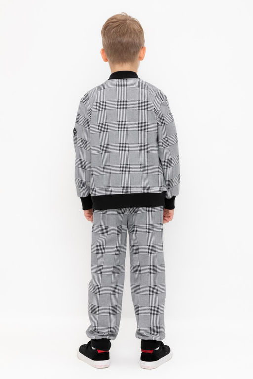 Crockid _ КР 400805/св.серый меланж,костюмная клетка к546 брюки для мал фото 4