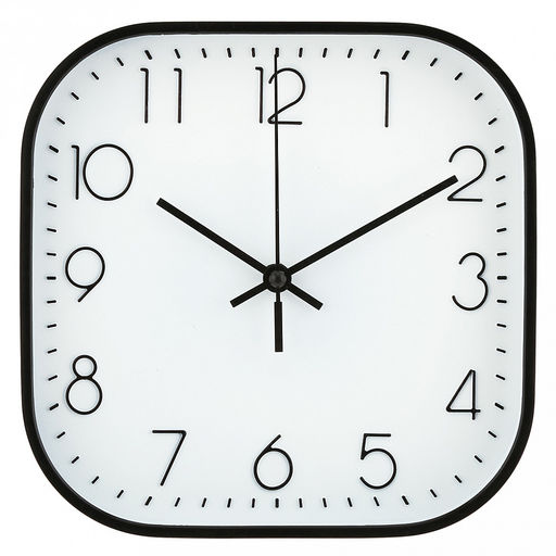 Часы настенные "Мгновение" 19,4х19,4х4см, циферблат белый; цифры арабские, черный; корпус пластик, черный; в коробке (Китай)