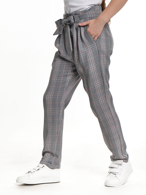 Брюки для девочки в клетку 22-6688 клетка/синий - Mini maxi фото 5