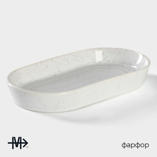 Блюдо Magistro Urban, 260 мл, 18×9.8×2.5 см, овальное, фарфор, белое