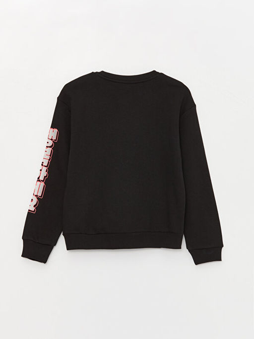 Bisiklet Yaka Bask?l? Uzun Kollu K?z ?ocuk Sweatshirt - Waikiki фото 2
