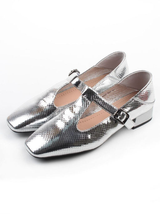 06-B68A-120U GREY/SILVER Туфли женские (натуральная кожа)