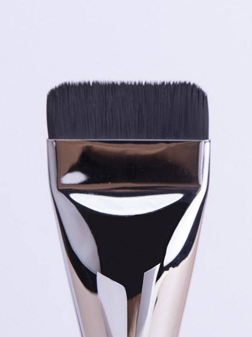 Kristaller Плоская макияжная кисть для нанесения тональных средств и масок, ворс нейлон, черный