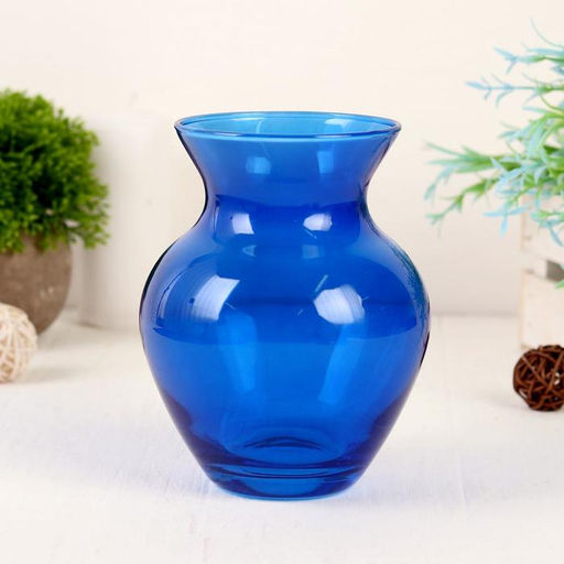 Ваза «Кобольт», 800 мл, d=8.5 см, 11×14.5 см, стекло, синяя