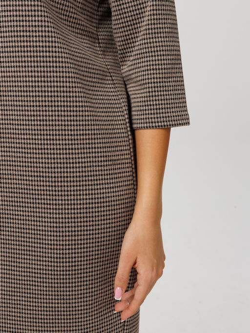 Платье женское П-176 (жаккард принт) Тёмно-серая ёлочка