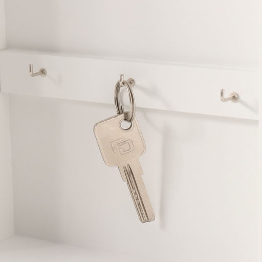 Ключница настенная «Веточка цветочная», дерево, 6 крючков, состаренный белый, 6×22×30 см