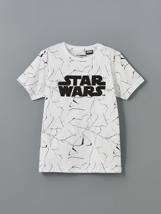 Bisiklet Yaka Star Wars Bask?l? Erkek ?ocuk ?ortlu Pijama Tak?m?