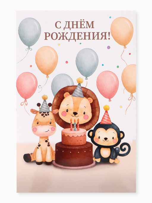 Цена за 10 шт. Открытка поздравительная с карманом для денег «С Днём рождения», 19×29 см