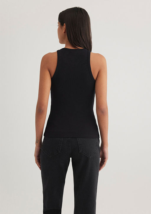 Halter Yaka Siyah Basic Atlet - Mavi фото 6