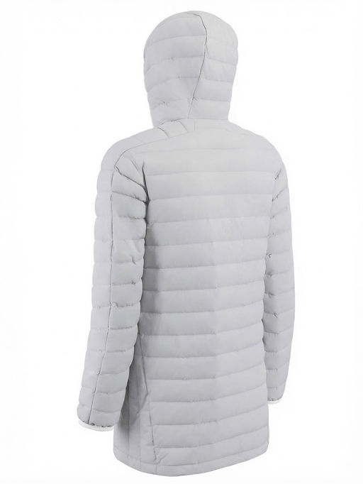 Куртка мужская удлинённая стёганая с капюшоном и графеновой подкладкой утеплитель тинсулейт