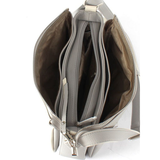 Сумка женская искусственная кожа ADEL-230/5в/ММ, 5отд. плеч/рем. серый св/беж св флотер 259053 - Adelia фото 3