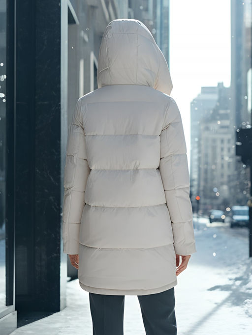 Куртка зимняя женская с капюшоном модная бежевого цвета 3193B - Visdeer фото 23