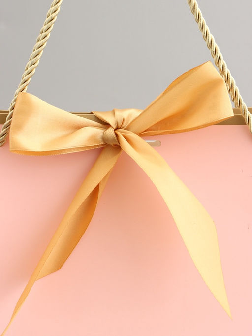 Пакет подарочный, розовый , с бантом, 43 х 32 х 14 см