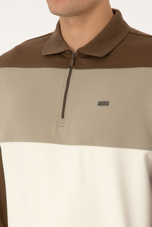 Erkek Comfort Fit Yar_m Fermuarl_ Haki Sweatshirt - U.s. polo assn фото 7