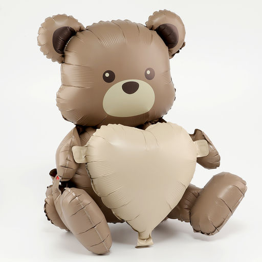 Воздушный шар фольгированный 26 Мишка с сердцем, под воздух - Страна карнавалия фото 2