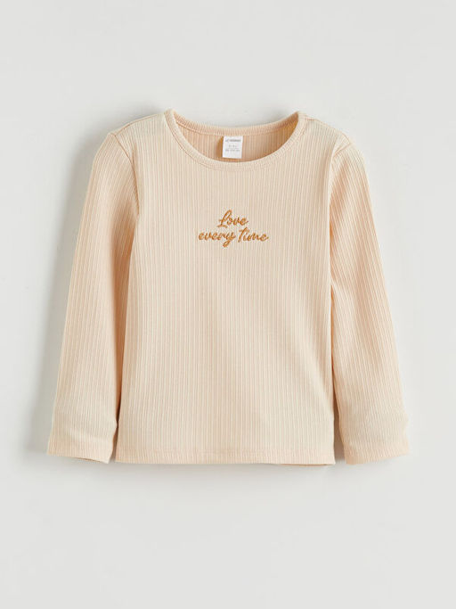 K?z ?ocuk Bask?l? Bluz ve Etek