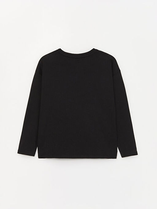 Bisiklet Yaka Bask?l? Uzun Kollu K?z ?ocuk Ti??rt - Waikiki фото 2