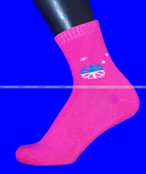 Цена за 12 пар. Термоноски женские внутри махра Снежинки