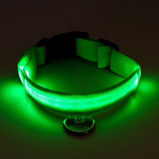 Ошейник с подсветкой, зарядка от USB, размер XS, ОШ 28-38 см, 3 режима, зелёный - Пижон фото 7