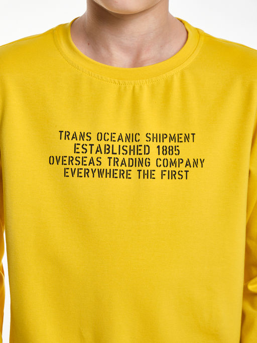 Лонгслив для мальчика подростка UD 1988 горчичный - Mini maxi фото 2