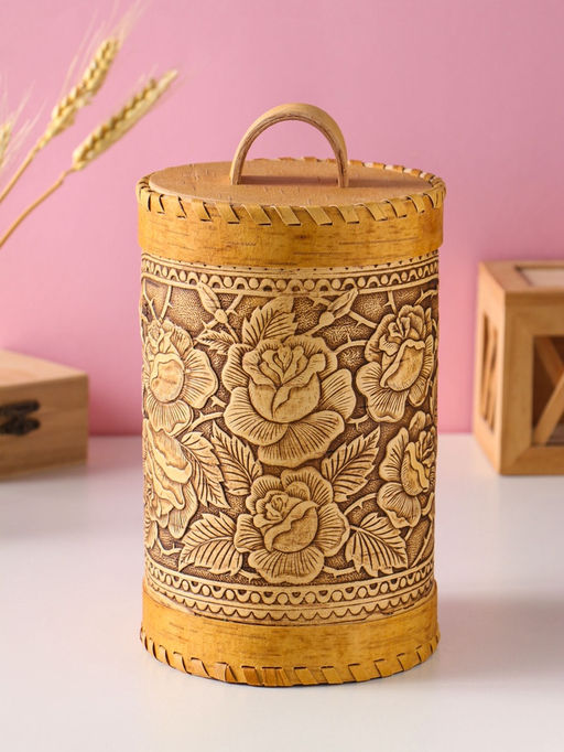 Туес «Розы», 12×17 см, банка для хранения, береста