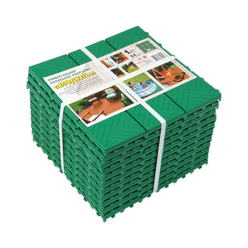 Цена за 11 шт. Модульное покрытие, 30 × 30 см, пластик, зелёное, 1 шт.