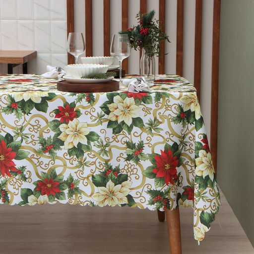 Скатерть Доляна Праздничные украшения 145*180 см, 100% п/э  фото 5