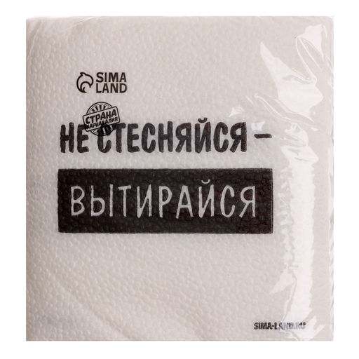 Цена за 2 шт. Салфетки бумажные однослойные «Не стесняйся-вытирайся», 24×24 см, набор 20 шт.