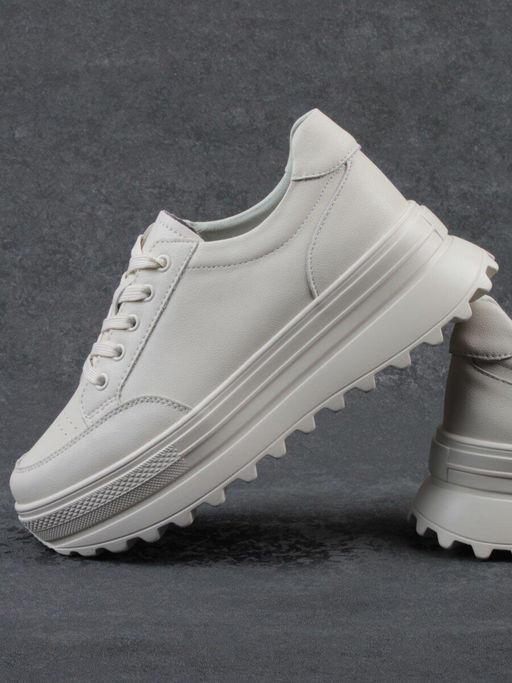 03-YC282-2 BEIGE Кроссовки женские (натуральная кожа) - Фабричный китай фото 19