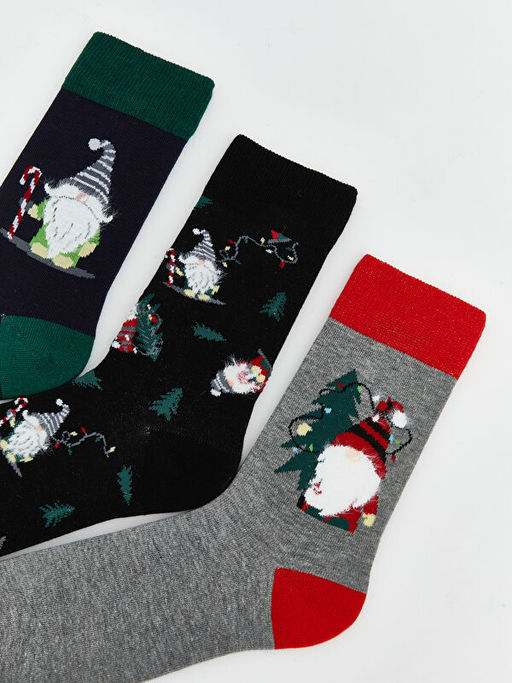 Y?lba?? Temal? Erkek Soket ?orap 3l?