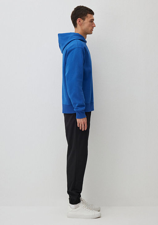 Kapusonlu Mavi Basic Sweatshirt  фото 3