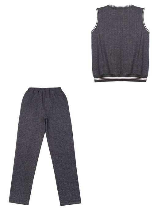 Комплект Апрель жилет и брюки футер серый  фото 2