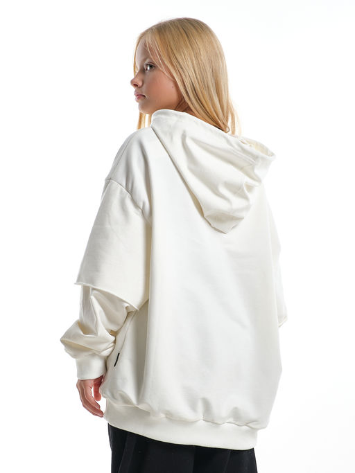 Толстовка с принтом 22-8031 молочный - Mini maxi фото 4