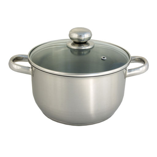 Кастрюля ПРИМА САТИН 4,0л стекл.крышка с ТРС-3 объем.ручки арт.1с857, 3с142 Аша