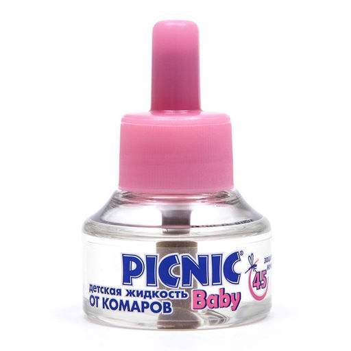 Цена за 2 шт. Дополнительный флакон-жидкость от комаров Picnic Baby, с экстрактом ромашки, 45 ночей, 30 мл