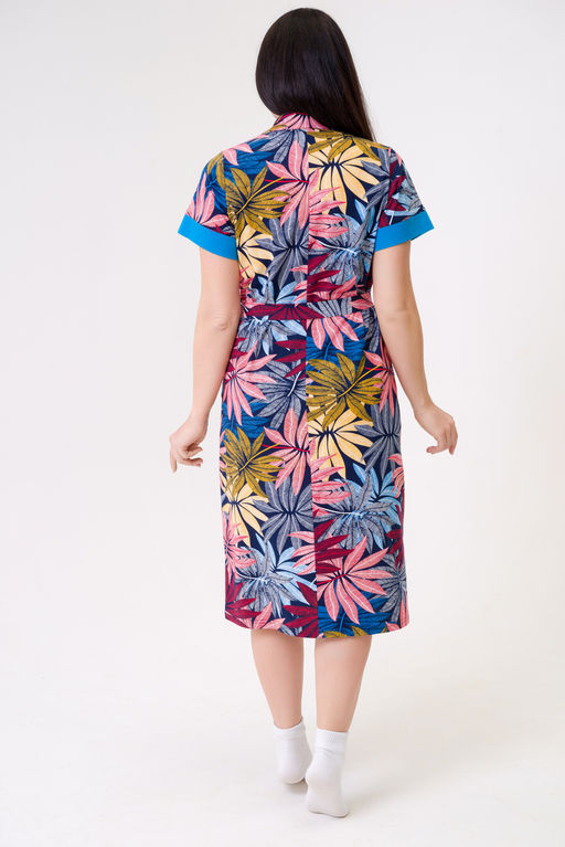 Халат женский из кулирки Елизавета бирюза - Амадэль фото 7