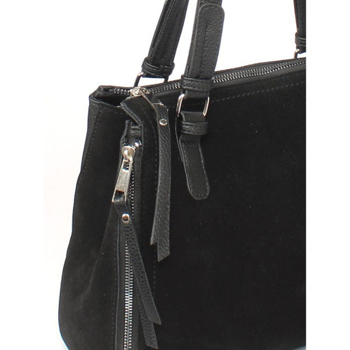 Сумка женская иск/кожа+нат/замша ADEL-214/2в, 1отд+кар/пер, плечевой ремень, черный 255618 - Adelia фото 3