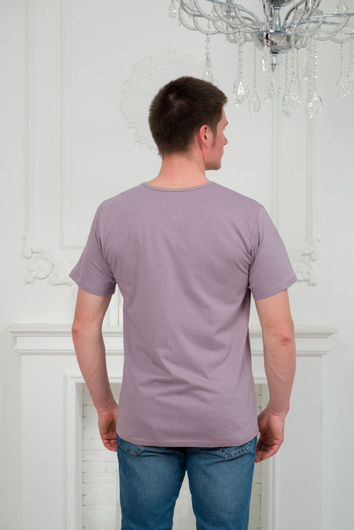 Футболка мужская из кулирки какао - Амадэль фото 2