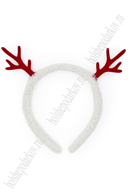 Новогодний ободок 19 см "Рожки"(SF-1708) белый