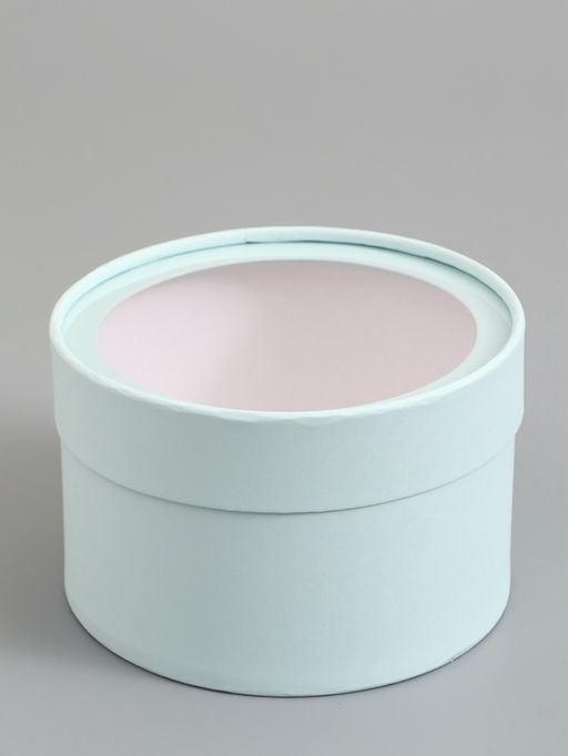 Подарочная коробка лагуна, завальцованная с окном, 16 х 11 см