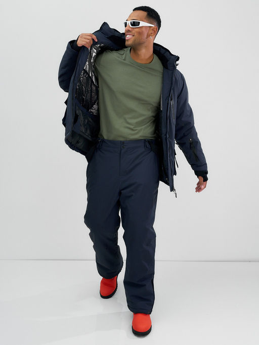 Горнолыжный костюм мужской зимний темно-серого цвета 394TC - Leifensh фото 24