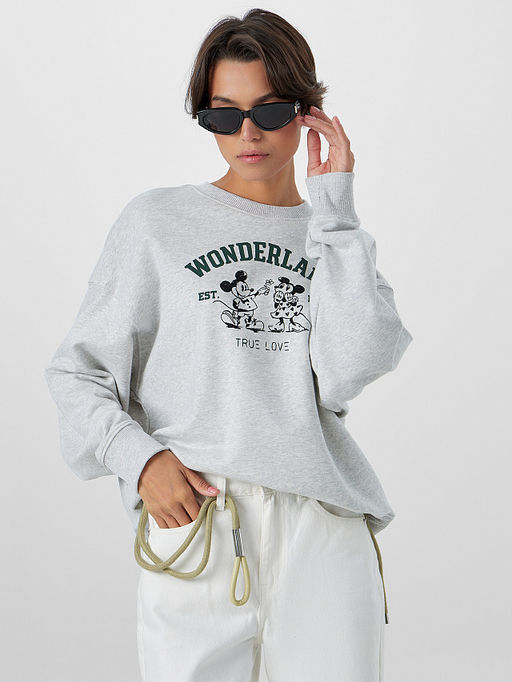 Свитшот женский серый с надписью Wonderland - Mark formelle фото 5