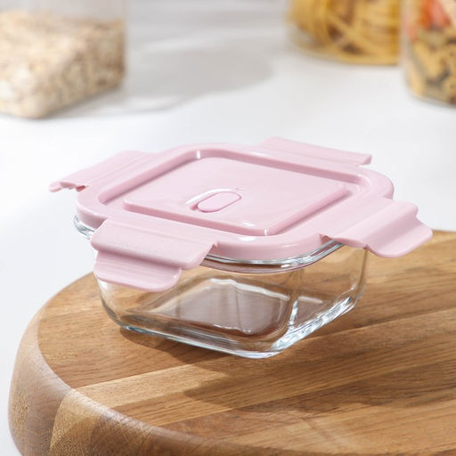 Контейнер Доляна Cook and Freeze, 300 мл, 12?6 см, с крышкой, жаропрочное стекло, МИКС