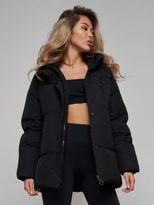 Зимняя женская куртка модная с капюшоном черного цвета 52308Ch - Holdluck фото 22