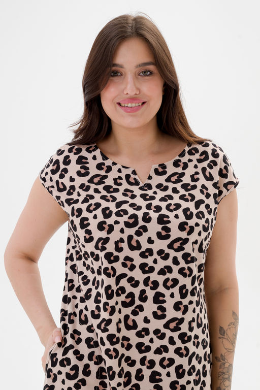 Платье женское из кулирки Стильное леопард макси - Амадэль фото 5