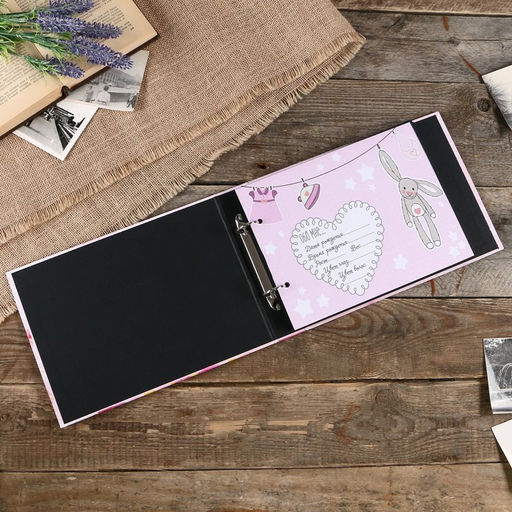 Фотоальбом на кольцах 25 листов Beautiful moment сердце, с уголками, 27?19 см