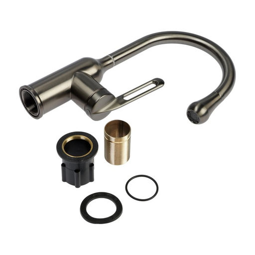 Смеситель для кухни ZEIN Z3740, «капелька», однорычажный, высота излива 13 см, графит