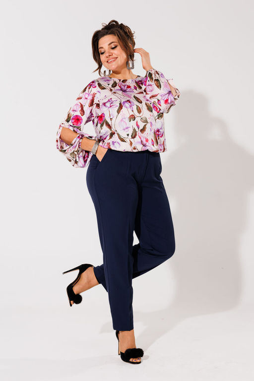 Блуза ANELLI 1355 цветы  фото 4